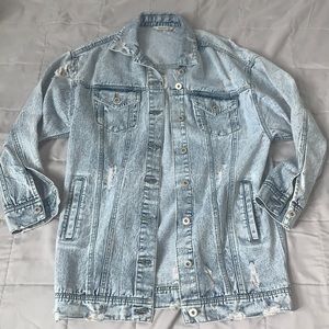 Blu[edit] Oversized Destructed Denim Jacket